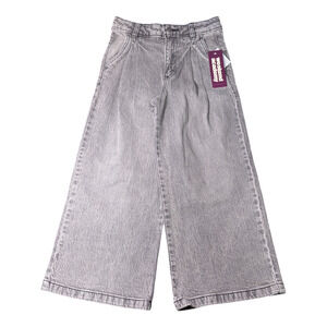 Weekend Academy Grey Wash Pleated Denim Kids Pants Size 6 NWT